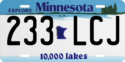 MN license plate 233LCJ