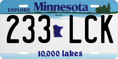 MN license plate 233LCK
