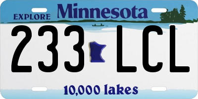 MN license plate 233LCL