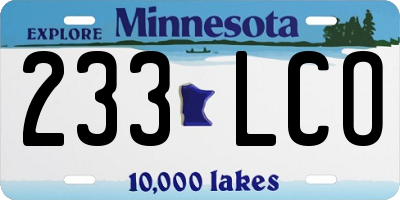 MN license plate 233LCO