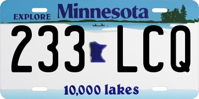 MN license plate 233LCQ