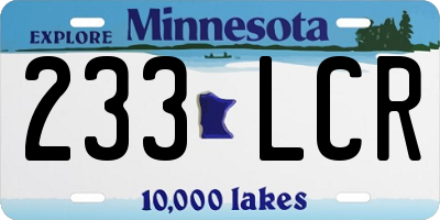 MN license plate 233LCR