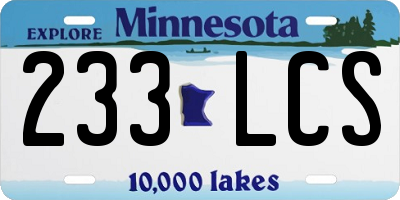 MN license plate 233LCS