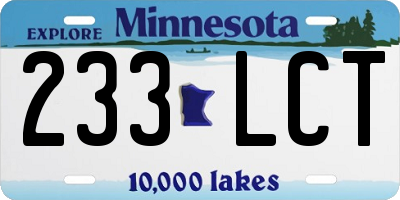 MN license plate 233LCT