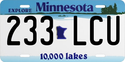 MN license plate 233LCU