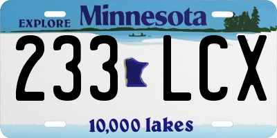 MN license plate 233LCX