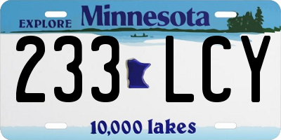 MN license plate 233LCY