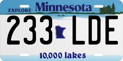 MN license plate 233LDE