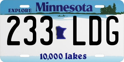 MN license plate 233LDG