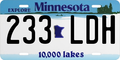 MN license plate 233LDH