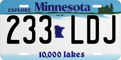 MN license plate 233LDJ