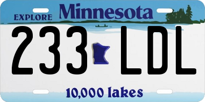 MN license plate 233LDL