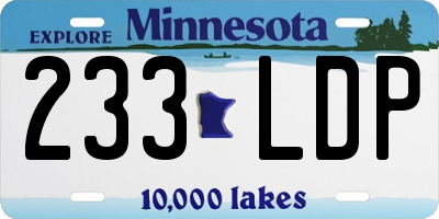 MN license plate 233LDP