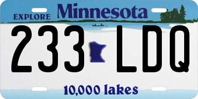 MN license plate 233LDQ