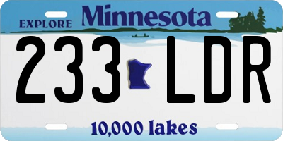 MN license plate 233LDR