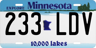 MN license plate 233LDV