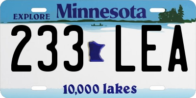 MN license plate 233LEA