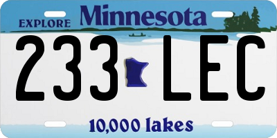 MN license plate 233LEC