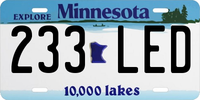 MN license plate 233LED