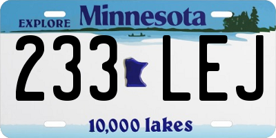 MN license plate 233LEJ
