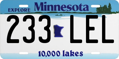MN license plate 233LEL