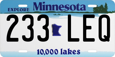 MN license plate 233LEQ