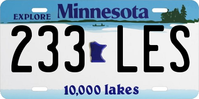 MN license plate 233LES