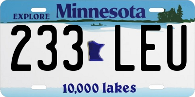 MN license plate 233LEU
