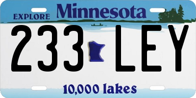 MN license plate 233LEY