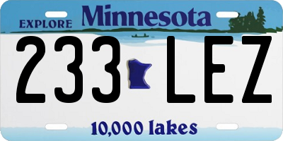 MN license plate 233LEZ