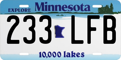 MN license plate 233LFB