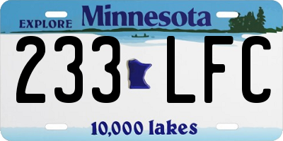 MN license plate 233LFC