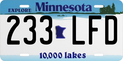 MN license plate 233LFD