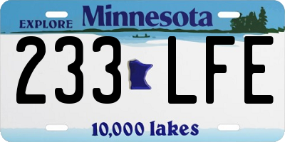 MN license plate 233LFE