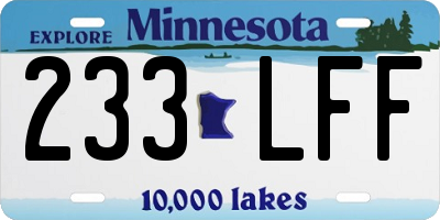 MN license plate 233LFF