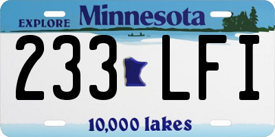 MN license plate 233LFI
