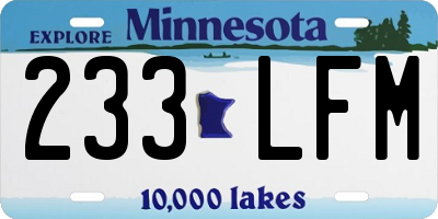 MN license plate 233LFM