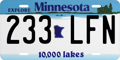 MN license plate 233LFN