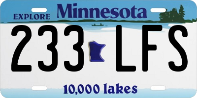 MN license plate 233LFS