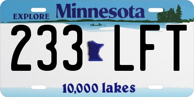 MN license plate 233LFT