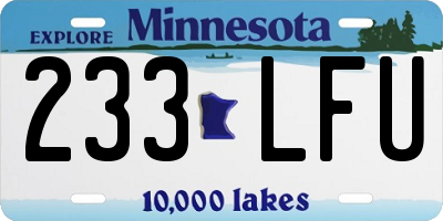 MN license plate 233LFU