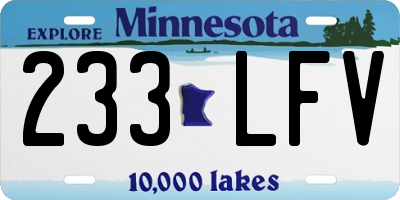 MN license plate 233LFV