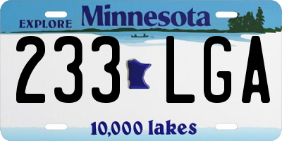 MN license plate 233LGA