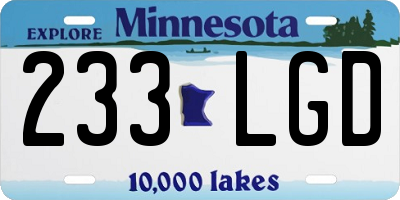 MN license plate 233LGD