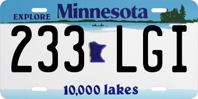 MN license plate 233LGI