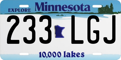 MN license plate 233LGJ