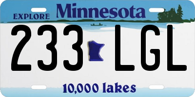 MN license plate 233LGL