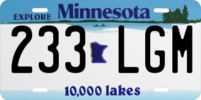 MN license plate 233LGM