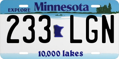 MN license plate 233LGN