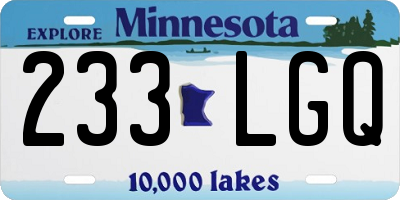 MN license plate 233LGQ